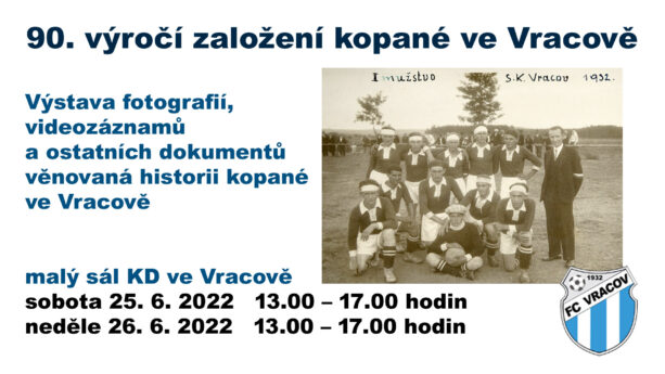 Pozvánka na výstavu fotografií z historie i současnosti FC Vracov
